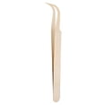 thumbnail image 2 of Pinzas curvadas para extensión de pestañas, pinzas profesionales para manicura, color dorado, 2 of 5