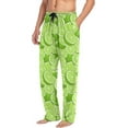 thumbnail image 5 of FREEAMG Fresh Citrus Green Lemon Pajama Pants for Men, Men's Separate Bottoms, Pure Cotton Comfortable Lounge Pants?331?, 5 of 7