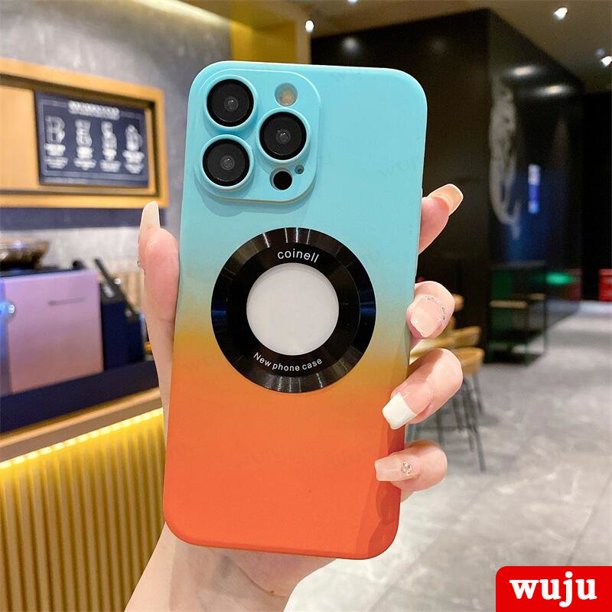WUJU Funda Rígida De Lujo De Color Degradado Magnético Inalámbrico Compatible Con iPhone 14 13 12 11 Pro Max Para Parachoques Mate Fundas