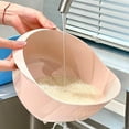 thumbnail image 3 of Rice Washer Multifunctional with Fine Holes Handle Fruit Vegetable Washing Bowl Large Capacity Quick Drain Thickened Material Polished Transparent Appearance Comfortable Hold, 3 of 5