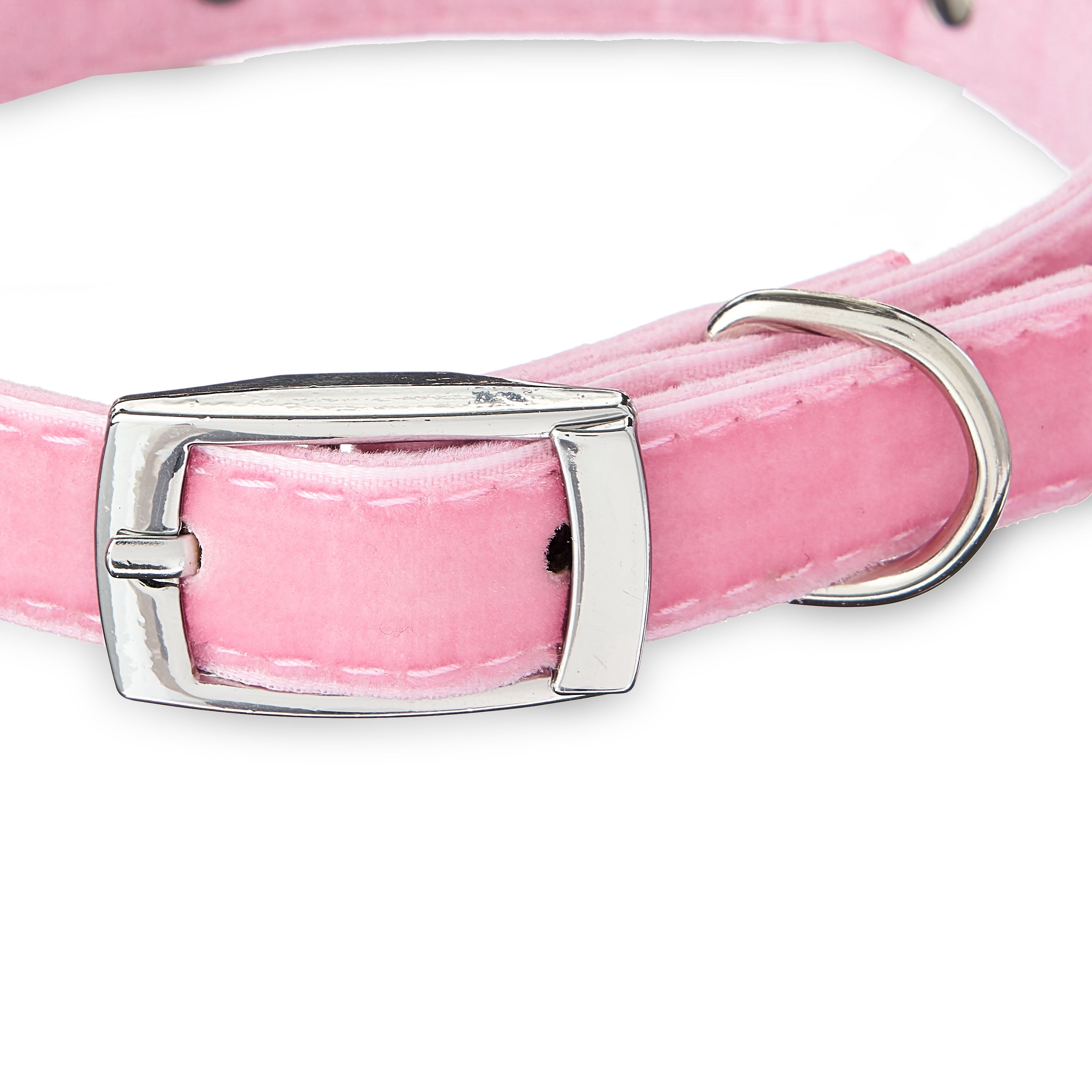 Vibrant Life Velvet and Rhinestone Dog Collar, Pink, XS