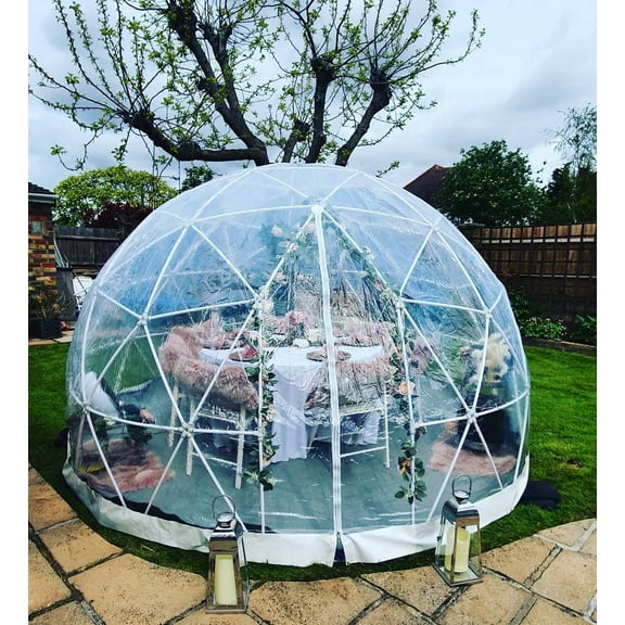 12FT Outdoor Clear Dome Tent for Garden, Patio, and Backyard – Weather-Resistant Transparent Tent with Sturdy Frame, Easy Assembly for All Seasons