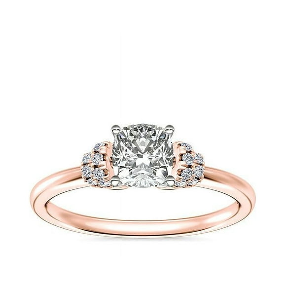 0.65 Carat Brilliant Cushion Cut Natural Diamond Solitaire Beautiful Ring for Engagement Solid 18K Rose Gold Size 9