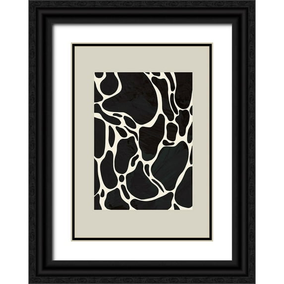 Uppsala Studio 24x32 Black Ornate Wood Framed with Double Matting Museum Art Print Titled - Giraffe Sand