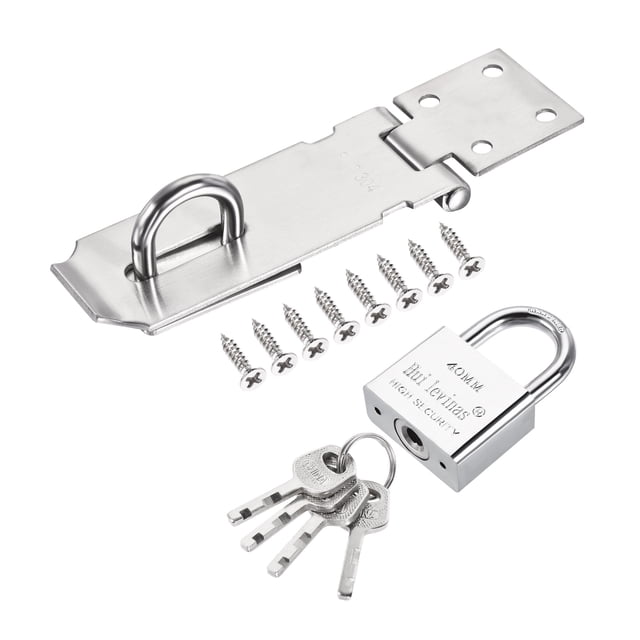 Cerradura de Hasp con Llave Diferente Uxcell con Tornillos de Candado 4"