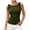 Army Green, variant on Women Square Neck Sleeveless Ruched Tie Front Crop Tops Casual Fashion Comfy Slim Tank Tops Solid Ruffled Tops, White XL