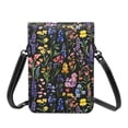 thumbnail image 3 of Leather Portable Mobile Phone Bag Purse Purse Satchels 5.3×7.5in Scratch-Proof Dustproof For Shopping Work Dating Travel A Variety Of Colorful Flowers, 3 of 7