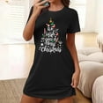 thumbnail image 4 of Somuwie Clearance Large size short Halloween women's nightdress with chest print round neck short sleeves short nightdress, 4 of 5