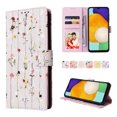 thumbnail image 1 of SaniMore for Samsung Galaxy A14 5G PU Leather Case with Luxury Flower for Girls Women Stand Feature Card/Cash Slots Detachable Wrist Strap Magnetic Clasp All-inclusive Case, Dried Flowers, 1 of 8