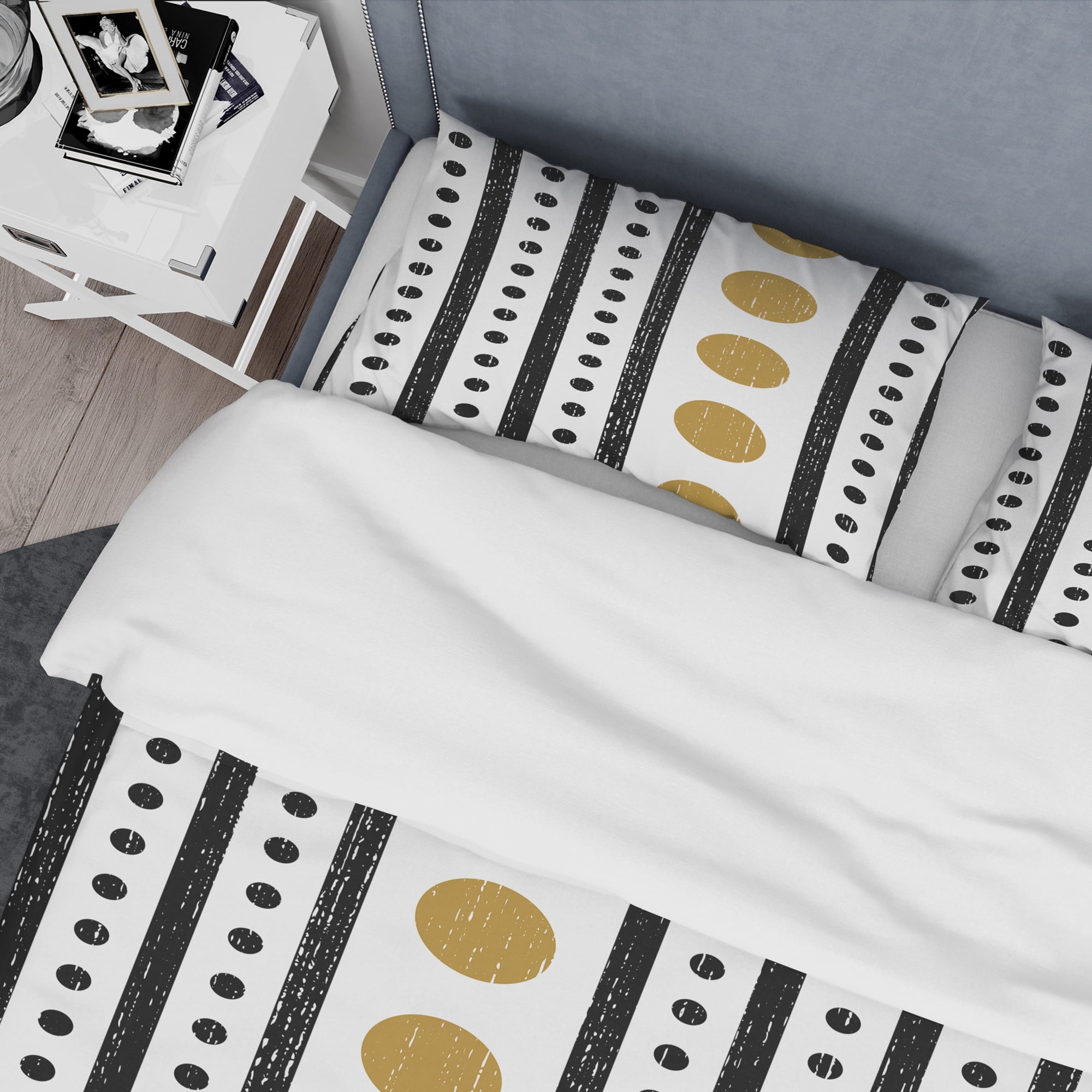 Designart 'Retro Geometrical Abstract Minimal Pattern VII' Mid-Century Modern Duvet Cover Set