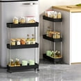 thumbnail image 4 of Rewenti 3-Tier Kitchen Shelving with Wheels Unit Narrow Space Storage Rack Multi-Tier Living Room and Bathroom Organizer, 4 of 6