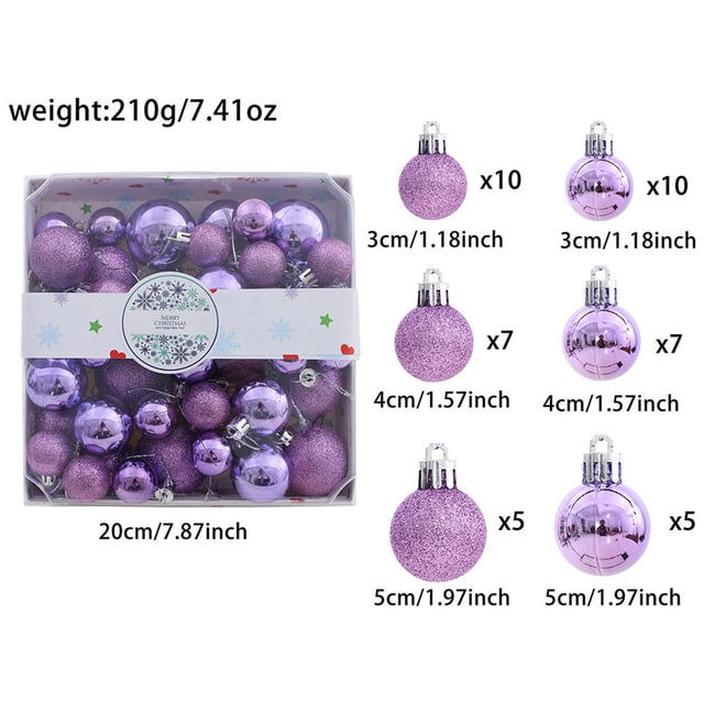 BotaniNest Clear Glitter Hanging Shatterproof Baubles For Home
