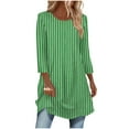 thumbnail image 3 of Jsaierl 3/4 Length Sleeve Tops for Women Casual Round Neck Shirts Boho Solid Petite Blouses Soft Elegant Tunic Top S-2XL, 3 of 7