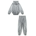 thumbnail image 6 of MSemis Men's Sauna Suits Two Piece Hooded Long Sleeve Sweat Top and Pants Workout Tracksuit Type B Silver S, 6 of 7