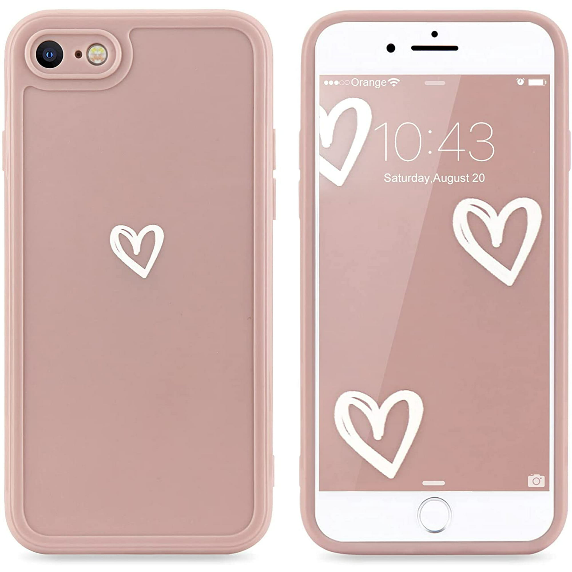 For Compatible With Iphone 7 Case Iphone 8 Case Iphone Se Case For Women Girls Cute Shockproof Protective Soft Tpu Phone Case With Heart Pattern Design Slim Back Cover Iphone Se