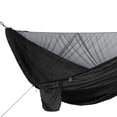 thumbnail image 3 of Hamaca para acampar con mosquitera/mosquitera, correas para árboles de hamaca, mosquetones, cuerda, cordón elástico, montaje, hamaca portátil de Negro DYNWAVEMX Hamaca con red, 3 of 8