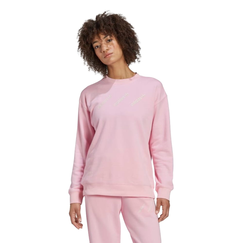 Adidas Women's Sweatshirt Soft French Terry Ribbed Crewneck Active Sweater Top