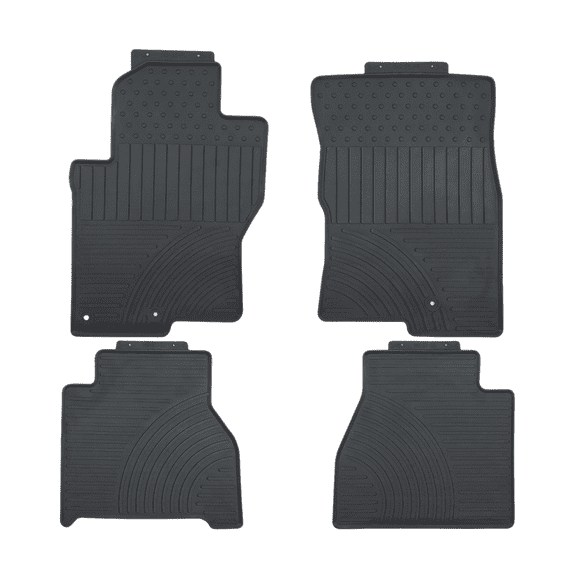 Floor Mats for 2005-2021 Nissan Frontier D40 Crew Cab Heavy Duty, Custom Fit, All Weather Liner Front & 2nd Row Full Set Rubber, Black