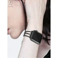 thumbnail image 6 of Gustave Women Fashion Bracelet Apple Watch Bands 38mm 40mm 42mm 44mm with Rhinestone, Wristband Strap Compatible for iWatch Series Ultra/8/7/6/5/4/3/2/1/SE "Black", 6 of 9