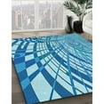 thumbnail image 2 of Ahgly Company Indoor Rectangle Patterned Blue Dress Blue Area Rugs, 6' x 9', 2 of 6