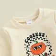 thumbnail image 3 of Toddler Baby Boy Halloween Outfit Pumpkin Crewneck Sweatshirt Long Sleeve Shirts Top and Pants Set Fall Winter Clothes, 3 of 8