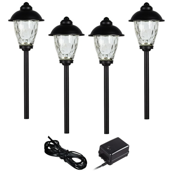 John Timberland Concord 18" High Country 6-Piece Complete Outdoor Landscape Lighting Set Porch House LED Bulb Black Glass Shade