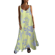 thumbnail image 1 of Vestido Bohemio de Verano con Tirantes Finos, Sin Mangas, con Cuello en V, Estampado Floral, para Mujer, Amarillo M, 1 of 10