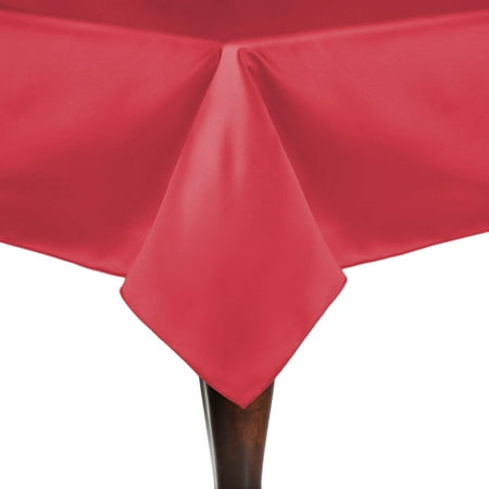 

Ultimate Textile (2 Pack) Satin 84 x 84-Inch Square Tablecloth - for Wedding Special Event or Banquet use Watermelon Pink