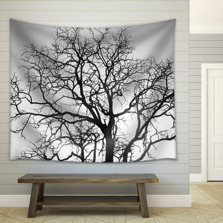 Wall26 Dead Tree Branch Black And White Fabric Wall Tapestry