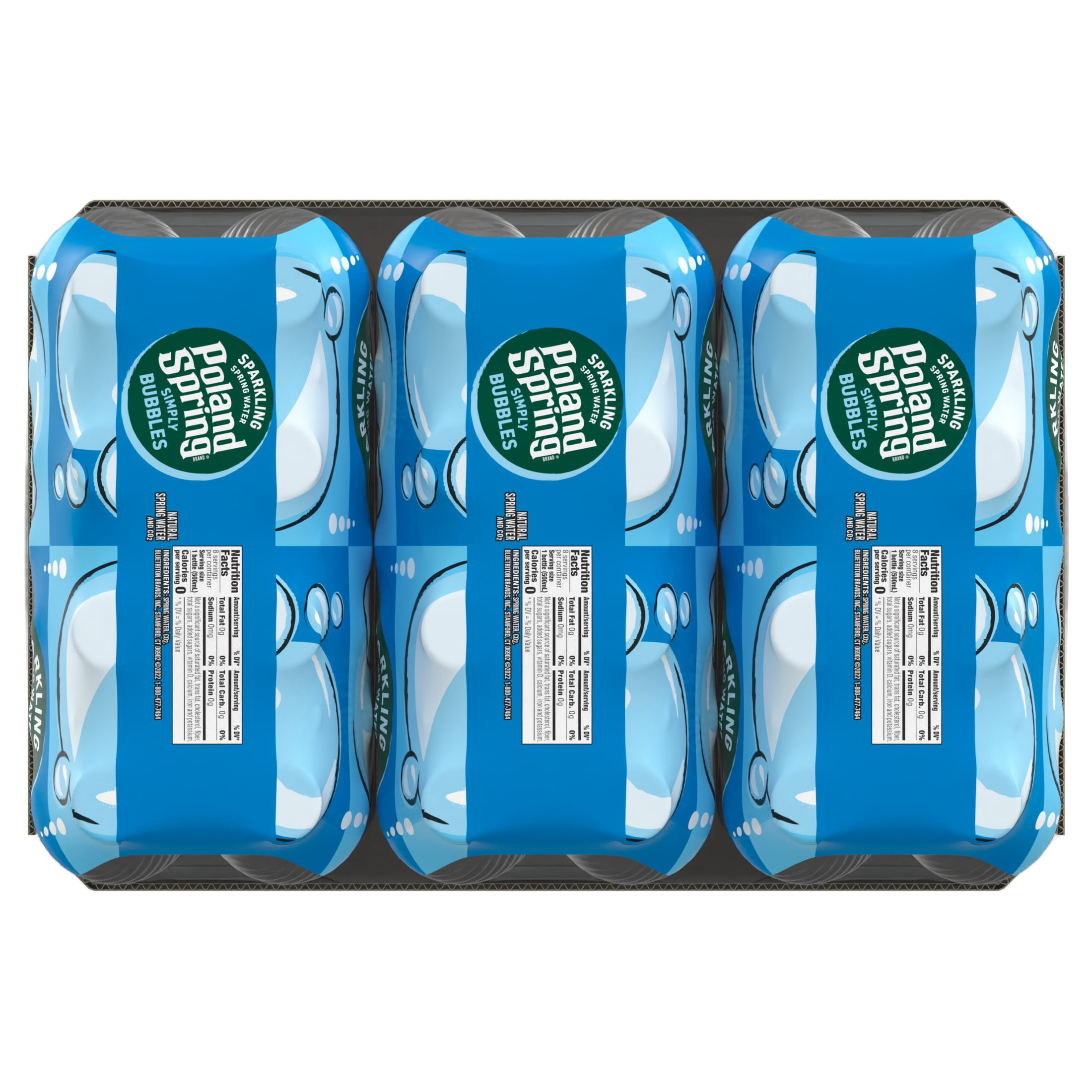 Poland Spring Sparkling Water, Simply Bubbles, 16.9 Oz. Bottles (24 Count)