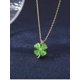 thumbnail image 3 of Collar BUBGDYFO con forma de trébol verde de 4 hojas para mujer con colgante giratorio, 3 of 5