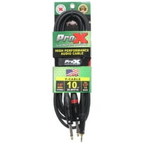 ProX XC-MYP10 10' 1/8" (3.5mm) Mini-TRS to Dual TS-M Unbalanced High Performance Audio Y Cable