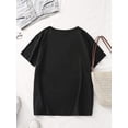 thumbnail image 2 of [Floral Print Casual Crew Neck] Floral Peace Sign Print T-Shirt, Casual Crew Neck, Cotton Knit Fabric with Medium Stretch, Breathable & Comfortable, for all Seasons, 2 of 6