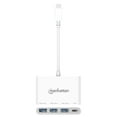 thumbnail image 5 of USB-C Dock/Hub, Ports (4): USB-A (x3) and USB-C, 5 Gbps (USB 3.2 Gen1 aka USB 3.0), With Power Delivery (100W) to USB-C Port (Note additional USB-C wall charger and USB-C cable needed), Universal for, 5 of 6