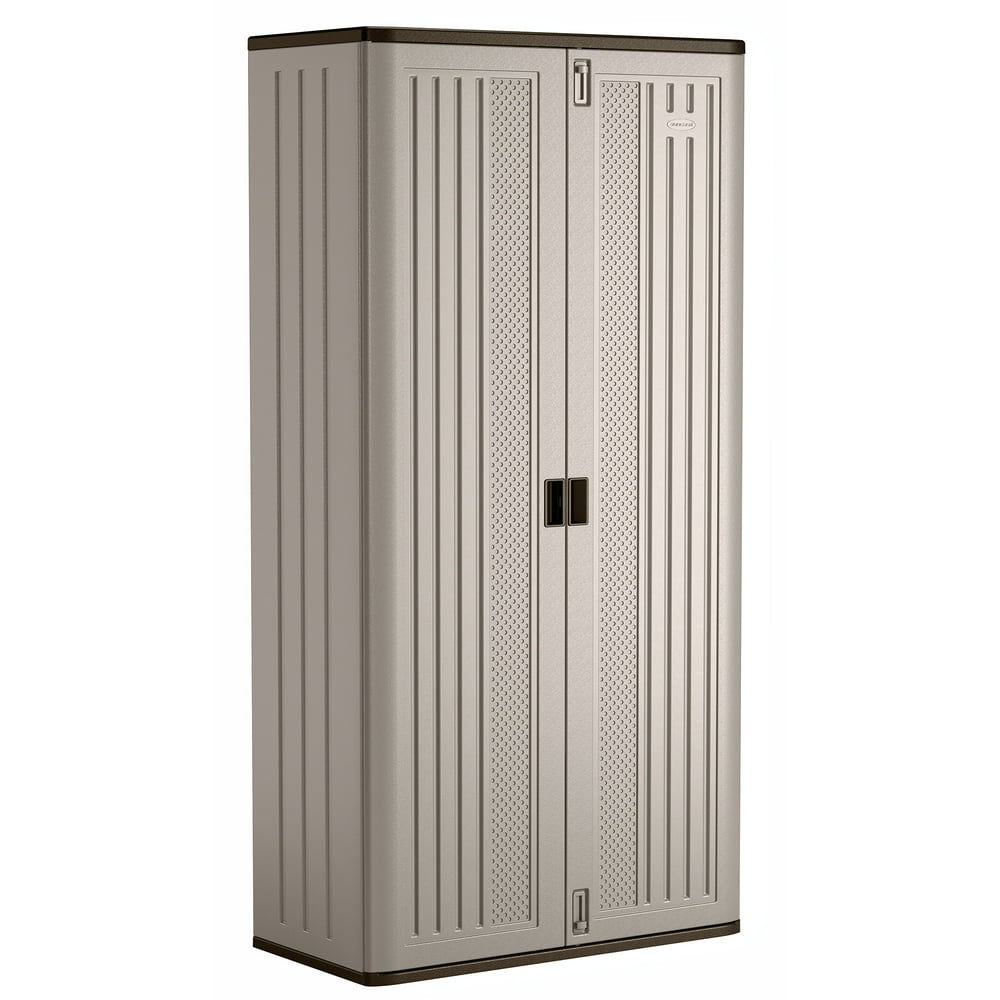 Suncast 80" Tall Resin Storage Locker for Garage, Home, Shed, Gray