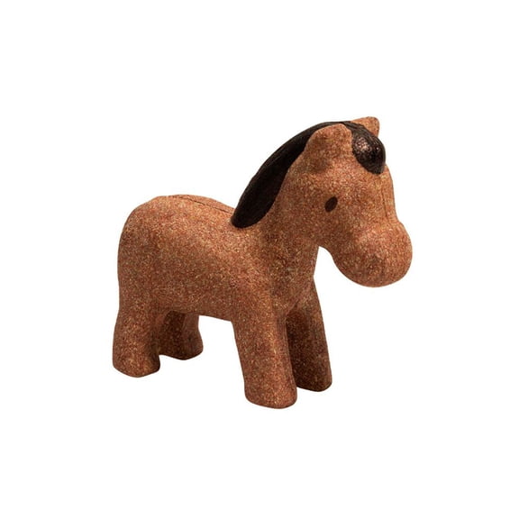 PlanToys® Wooden Horse Figurine | Montessori Inspired Animal Toy for Imaginative Play and Storytelling | Supports Language Development and Observation Skills | Eco Friendly Animal Figure