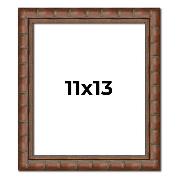 11x13 Dark Brown Bamboo Real Wood Picture Frame Width 1.5 inches | Interior Frame Depth 0.5 inches