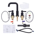 thumbnail image 5 of WOWOW 8 in. Widespread Double Handle Bathroom Faucet with Pop Drain in Matte Black, 5 of 7