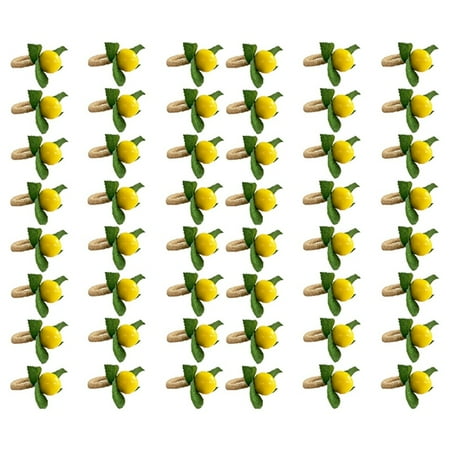 

48Pcs Simulation Lemon Plant Napkin Ring Fruit Meal Buckle Hotel Model Room Napkin Ring