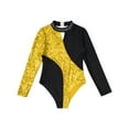 thumbnail image 3 of Alvivi Long Sleeve Sparkly Sequin Ballet Athletic Bodysuit Gymnastics Leotards for Kids Girls Yellow 12, 3 of 7