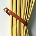thumbnail image 5 of Set of 2 Leather Curtain Tie Backs, Minimalist Leather Drapery Tiebacks, Window Treatment Holdbacks , Housewarming Gift , Modern Home Decor Accessories, 5 of 8