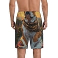 thumbnail image 4 of Lsque Flower Field Cute Bulldog Mens Sleep Pajama Shorts,Short Pajama Pants, Cotton Ultra-Soft Knit-Medium, 4 of 9