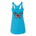 thumbnail image 2 of Wild Bobby, Colorful Butterfly Oh Butterfly On Whispering Wings Animal Lover Tri-Blend Racerback Tank Top, Vintage Turquoise, Large, 2 of 3