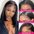thumbnail image 2 of Brazilian Virgin Human Hair 13x4 Lace Front Wigs Straight Short Bob Hair Wigs with Baby Hair Pre Plucked for Women 150% Density 10inch, 2 of 7