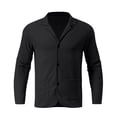 thumbnail image 3 of RJMDKXZ Men's Cardigan Sweaters Casual Classic Textured Button Down Notch Lapel Long Sleeve Cardigan with Pockets, 3 of 6