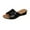 Black, variant on Bxsruta Metallic Finish Slide Sandals, Women's Low-Wedge Casual Footwear - Synthetic Leather Upper for Daily Outings