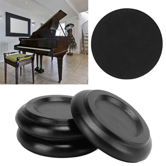 Tebru 3Pcs Piano Caster Pads Upright Non Slip Grand Pianos Casters Cups for Hardwood Floors,Piano Caster Pads,Piano Wood Coasters Cups