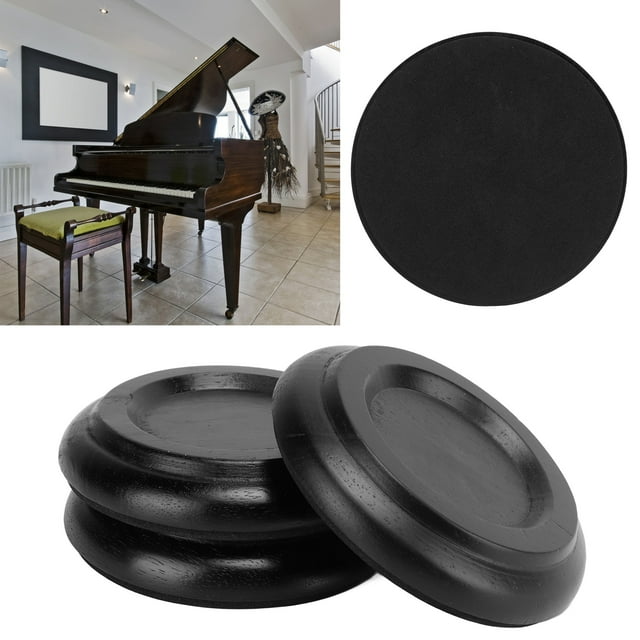 Tebru 3Pcs Piano Caster Pads Upright Non Slip Grand Pianos Casters Cups