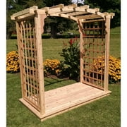 A & L Furniture Cambridge 7 ft. High Cedar Arbor with Deck