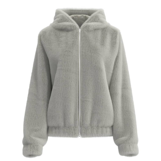 Chamarra George para Mujer, con Gorro, Elástico en Cintura y Puños, Bolsas en Costados Beige Talla G